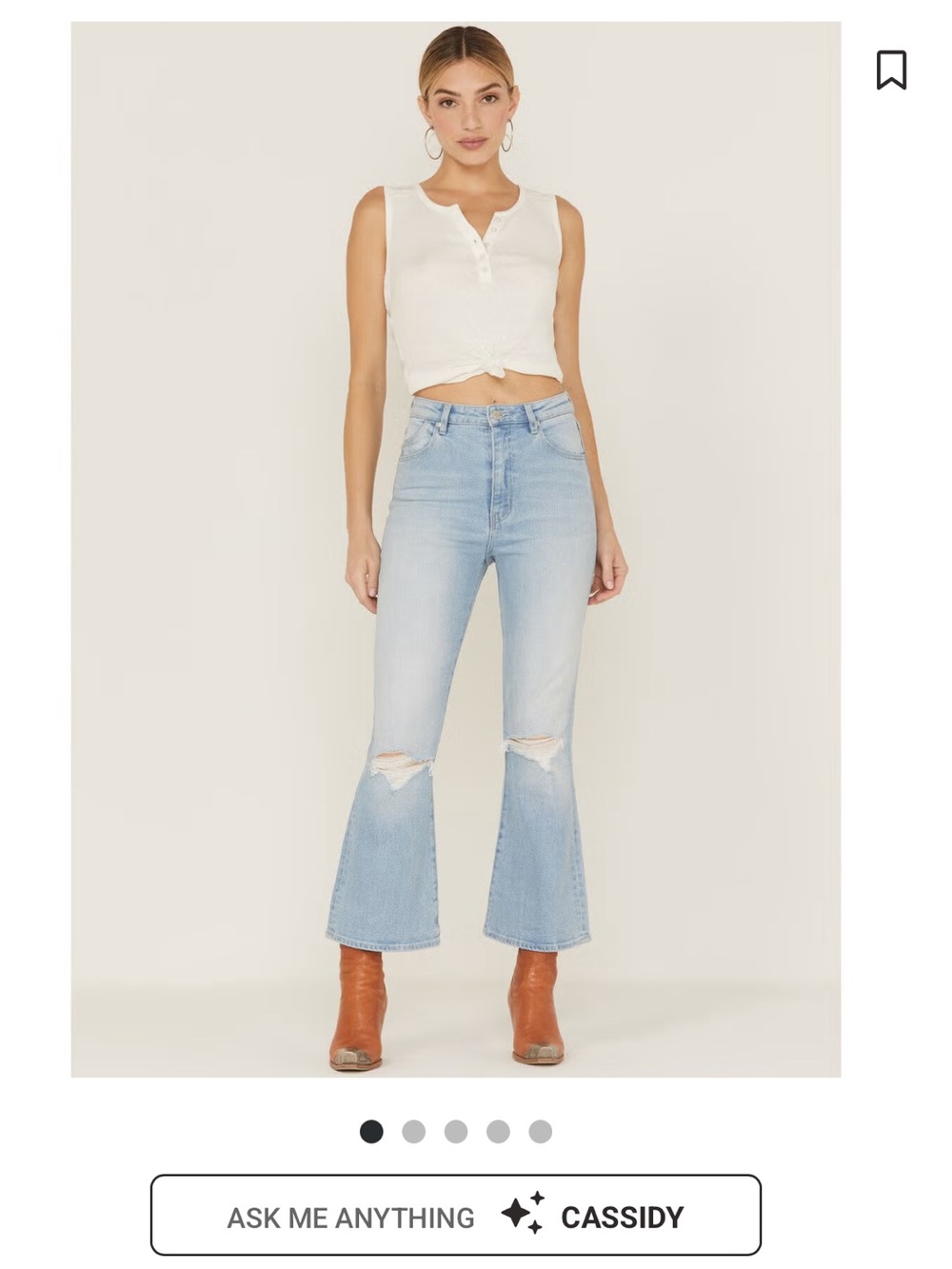Rolla's Dusters Bootcut Crop Jeans Lightwash - Picture 4 of 5